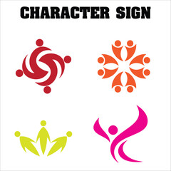 Fototapeta premium character sign logo design template 