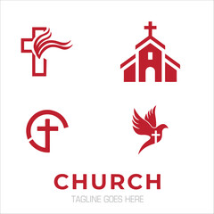 Obraz premium Church logo design set collection art