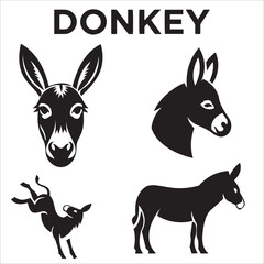 Fototapeta premium donkey logo design template vector