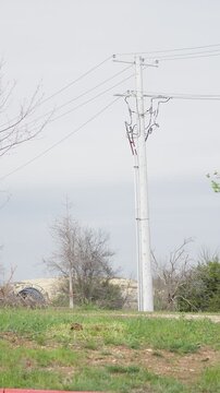 Power transmission pylons electrical grid infrastructure - vertical video
