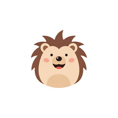 Fototapeta premium Cartoon Hedgehog Character with Happy Expression.