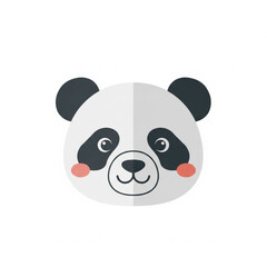 Fototapeta premium Cute Cartoon Panda Bear Face Illustration.