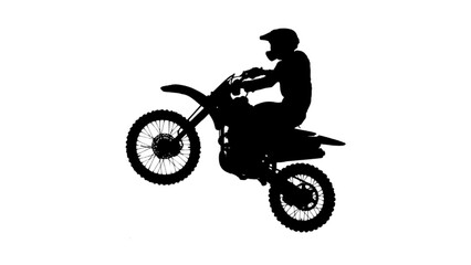 Motocross Dirt Bike Wheelie Silhouette Action Pose © Adi