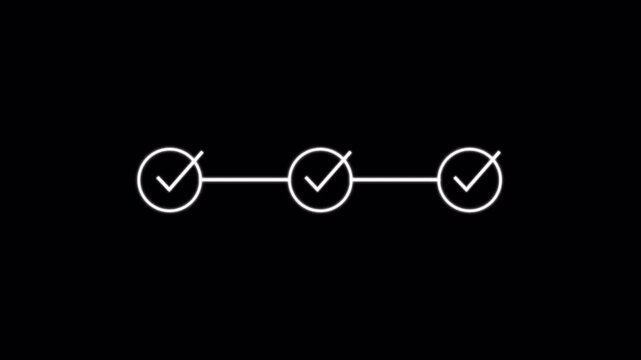 checklist progress animation, task completion indicator, timeline check marks, workflow status effect, transparent overlay animation