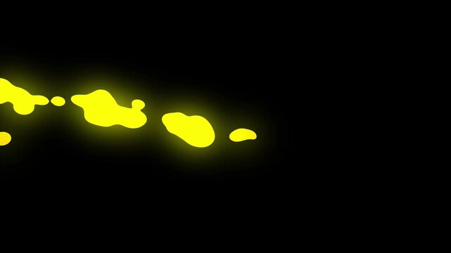 Cinematic 2d cartoon fire flame, abstract glowing energy animation, sparkling hand-drawn effect on black background, professional motion graphics overlay asset for creators. 4k video