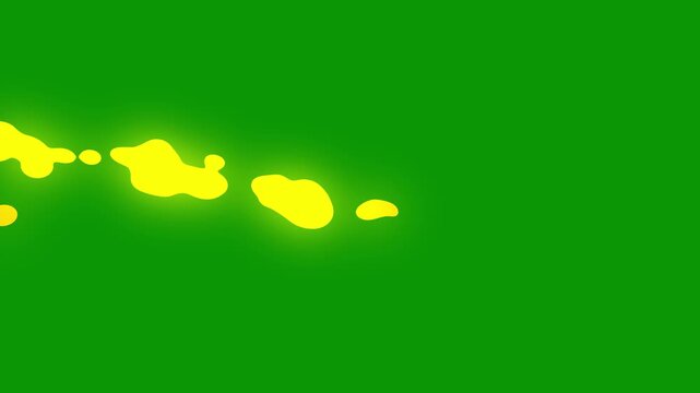 Cinematic 2d cartoon fire flame, abstract glowing energy animation, sparkling hand-drawn effect on green background, professional motion graphics overlay asset for creators. 4k video