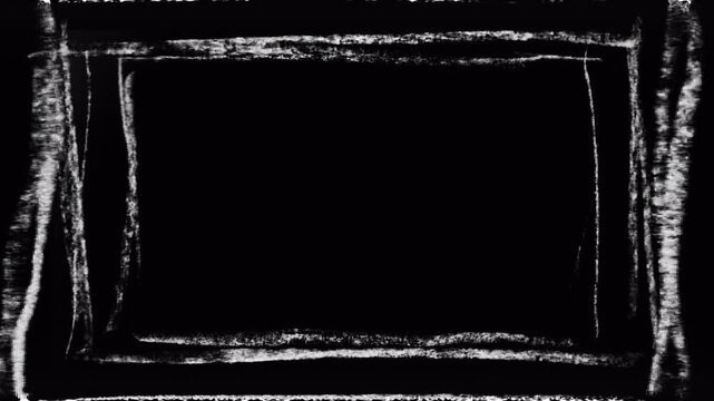 Abstract Grunge Frame Overlay with Black Background and White Texture.