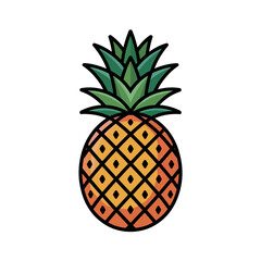 Obraz premium A vibrant pineapple illustration with a colorful geometric pattern design