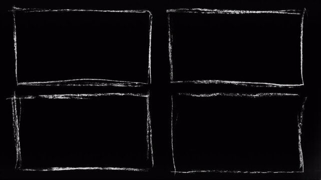Abstract Grunge Frame Overlay with Four Sections for Creative Video Projects.