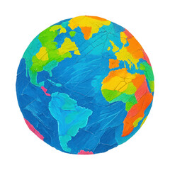 Fototapeta premium PNG Colorful textured world map