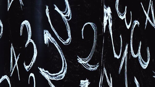 Abstract Light Painting Numbers and Letters on Black Background.