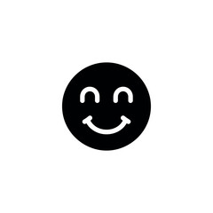 Fototapeta premium Simple Black Smiley Face Icon Design.