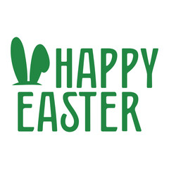 Fototapeta premium Happy Easter typography clip art design on plain white transparent isolated background for card, shirt, hoodie, sweatshirt, apparel, tag, mug, icon, poster or badge