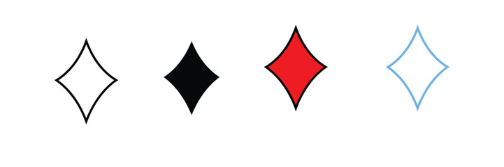 Obraz premium Diamond Suit Icon for Playing Cards, Poker Games, and Casino Branding. Symbol Vector Illustration.