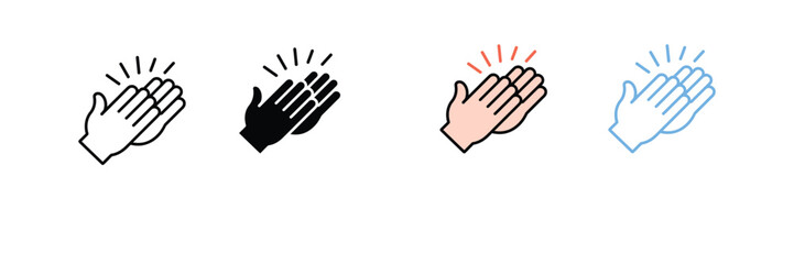 Obraz premium Clapping Hands Icon for Applause, Celebration, and Success Recognition. Symbol Vector Illustration.