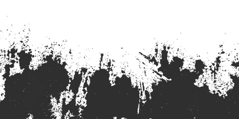 Abstract black ink splatter and grunge paint texture border on white background for creative design vector illustration