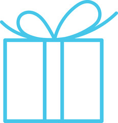 Light blue gift box with bow on transparent background for special occasions