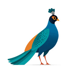 Fototapeta premium Paradise Bird, modern 2D flat vector illustration in icon style, isolated on pure white background.