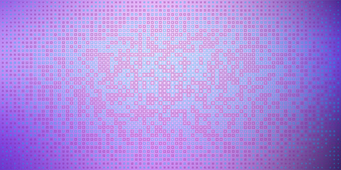 Purple abstract pixel texture bg video screen. Tv pattern background with square noise effect. Futuristic broadcast neon gradient banner for television. Modern vhs led static display element © sholeh