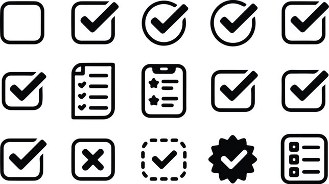 Set of 13 checklist icons vector