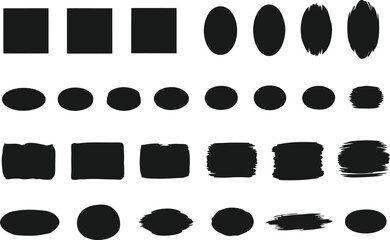 Fototapeta premium A collection of various black shapes on a white background