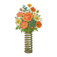 Naklejka premium PNG Vibrant floral bouquet illustration