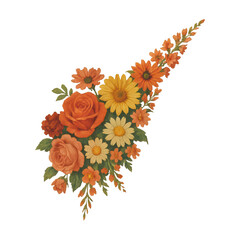 Naklejka premium PNG Vibrant floral bouquet illustration