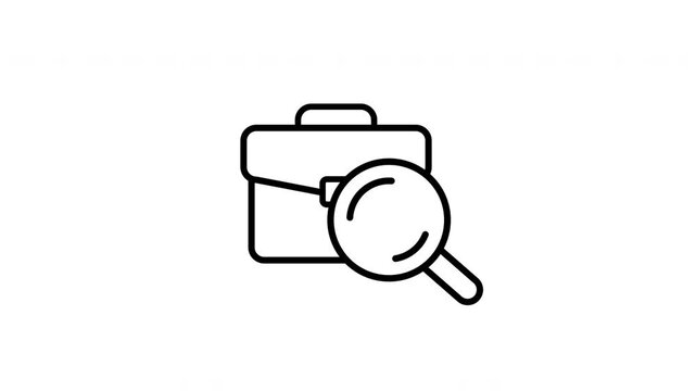 find search job head hunting line icon animation video footage