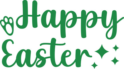 Fototapeta premium Happy Easter typography clip art design on plain white transparent isolated background for card, shirt, hoodie, sweatshirt, apparel, tag, mug, icon, poster or badge