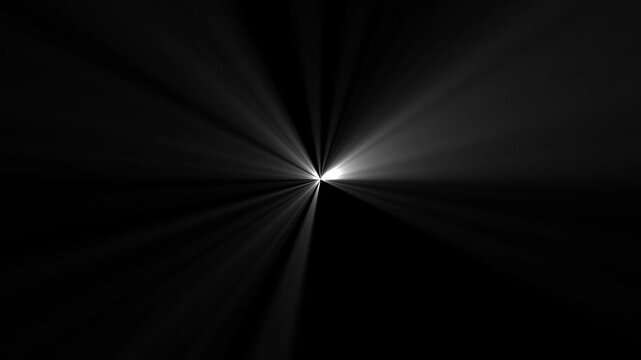 Volume Light from Top in the Dark Seamless. White Lamp Rays Shining on Black Background with Flying Backlit Dust Particles Looped 3d Animation 4k. Design Element for Overlays.