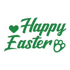 Happy Easter typography clip art design on plain white transparent isolated background for card, shirt, hoodie, sweatshirt, apparel, tag, mug, icon, poster or badge
