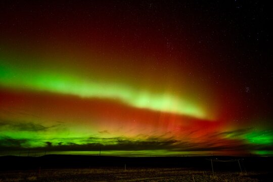 Aurora Borealis Northern Lights Green and Red Stars Nightscape Wyoming Fine Art Abstract Star Scape Wyoming Alaska