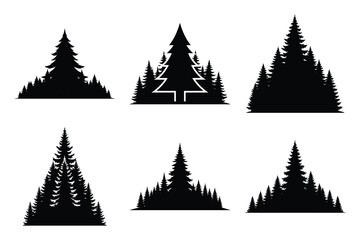 Fototapeta premium set of christmas tree icon elements collection.