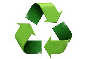 Obraz premium A green recycling symbol on a transparent background