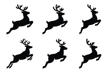 set of reindeer jump icon elements collection. © Bhabas