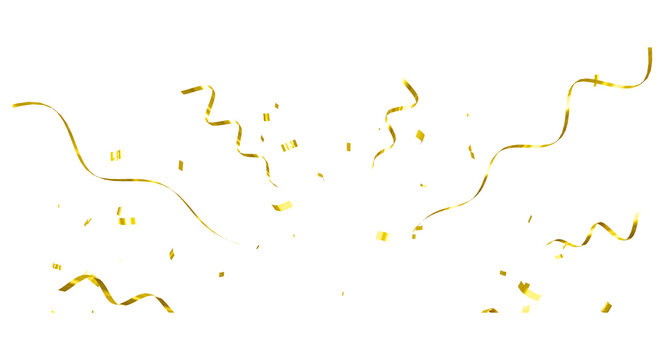 Gold confetti burst. PNG illustration of festive confetti background