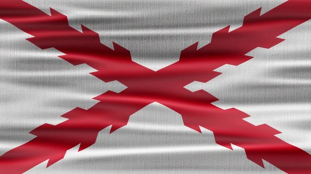 Spain flag waving in the wind with high quality fabric texture