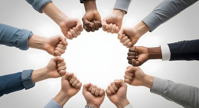 International workers' day unity fists in solidarity