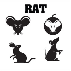 Fototapeta premium Rat logo set collection design template