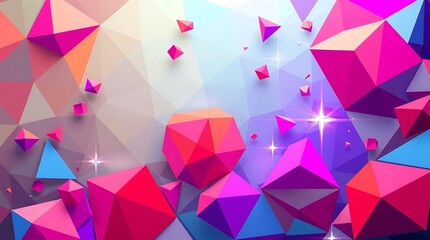 Fototapeta premium Modern Abstract Memphis 3D Background with Striking Polygon Shapes