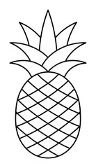 Obraz premium Pineapple Fruit Simple Black Outline Vector Illustration