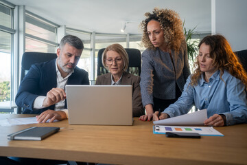Fototapeta premium Multiethnic business people working together in the office
