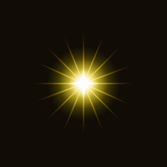 Glowing starburst light effect vector