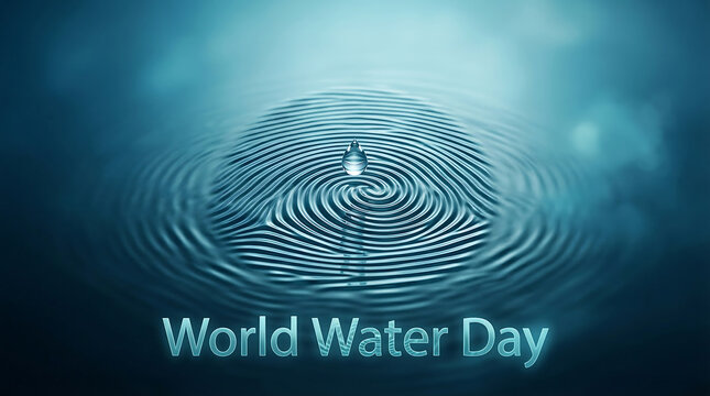World water day concept with fingerprint and rippling water symbolizing conservation and sustainability