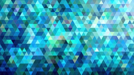 Obraz premium Abstract Triangle Mosaic Pattern in Shades of Blue and Green Geometric Design with Gradient Effect Modern Art