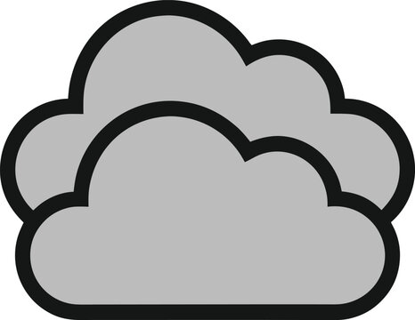 A simple gray cloud icon on a white background