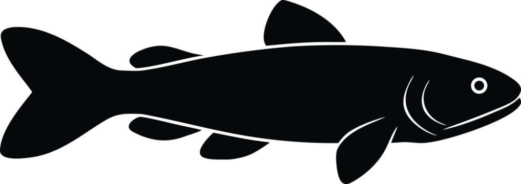 hillstream loach silhouette vector art illustration, black and white design