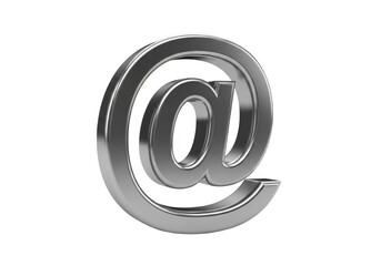 Fototapeta premium Metallic at symbol isolated on transparent background
