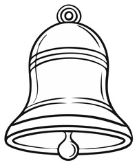 Simple Illustration of a Traditional Bell with Clapper for Sound and Celebration