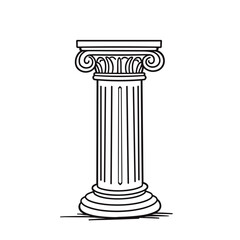 Obraz premium Classical column in outline design with decorative details 